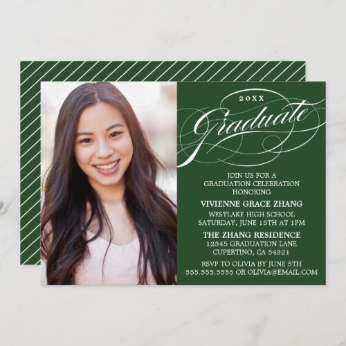 STYLISH ELEGANT SCRIPT GRADUATE PARTY INVITATION