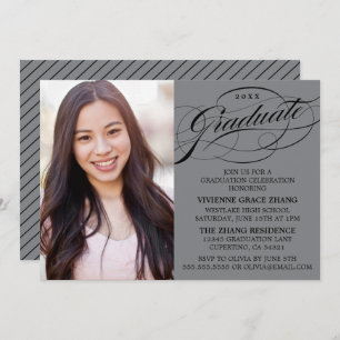 STYLISH ELEGANT SCRIPT GRADUATE PARTY INVITATION