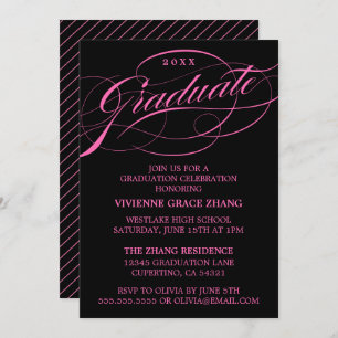 STYLISH ELEGANT SCRIPT GRADUATE PARTY INVITATION