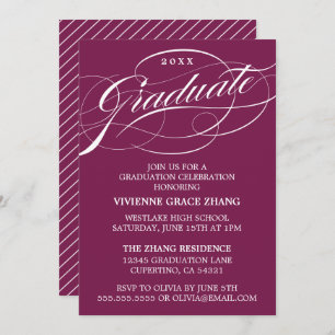 STYLISH ELEGANT SCRIPT GRADUATE PARTY INVITATION