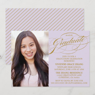 STYLISH ELEGANT SCRIPT GRADUATE PARTY INVITATION