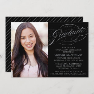 STYLISH ELEGANT SCRIPT GRADUATE PARTY INVITATION
