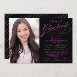 STYLISH ELEGANT SCRIPT GRADUATE PARTY INVITATION