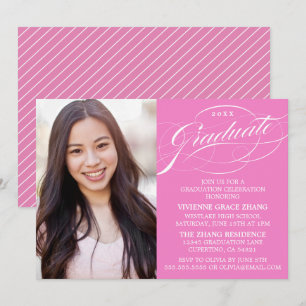 STYLISH ELEGANT SCRIPT GRADUATE PARTY INVITATION