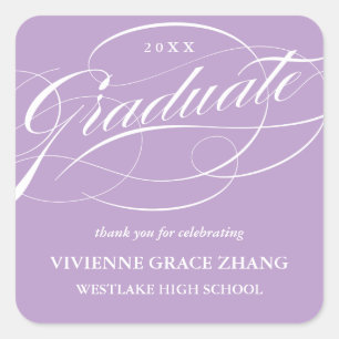 STYLISH ELEGANT SCRIPT GRADUATE THANK YOU STICKER