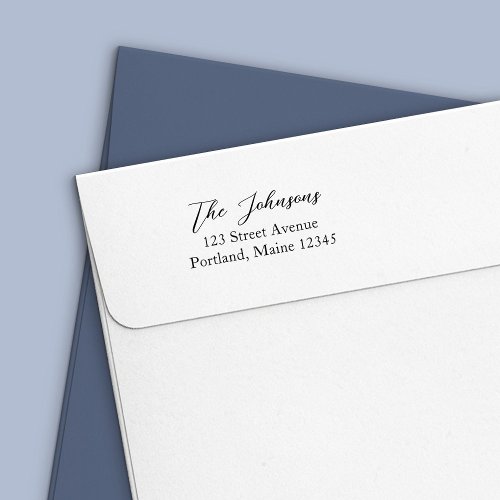 Stylish Elegant Script Last Name Return Address Self_inking Stamp