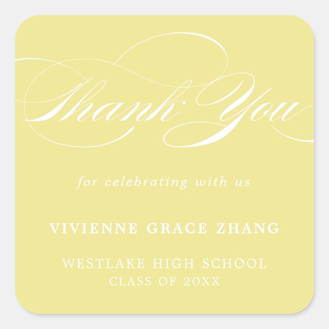 STYLISH ELEGANT SCRIPT THANK YOU STICKER (Front)