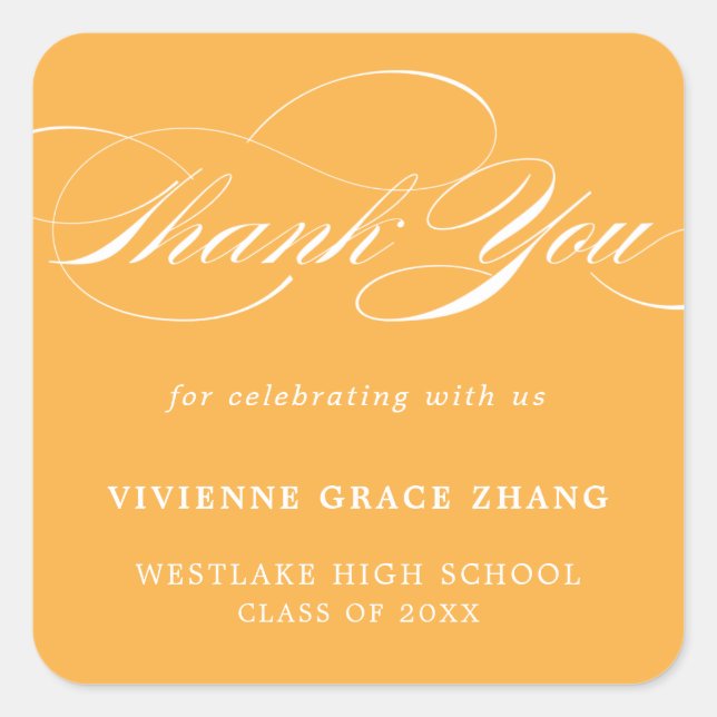 STYLISH ELEGANT SCRIPT THANK YOU STICKER (Front)