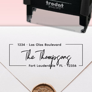 Stylish Elegant Signature Family Return Address Self-inking Stamp