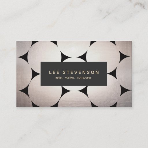 Customizable Stylish Elegant Silver Circles Modern and Chic Business Card Templates