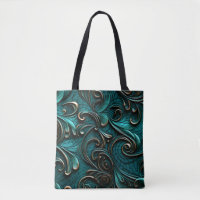 Stylish Elegant Teal Faux Embossed Leather