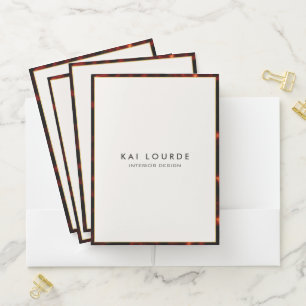 Stylish Elegant Tortoiseshell Border Professional Pocket Folder