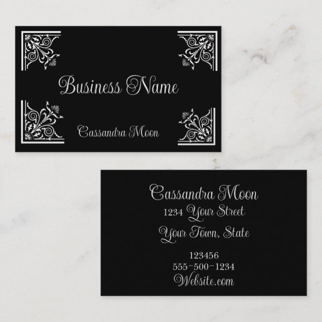 Stylish, Elegant Vintage Business Card (Front/Back)