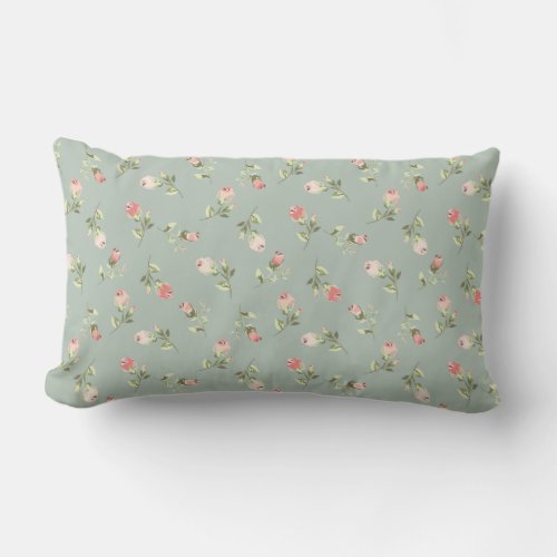Stylish Elegant Vintage Floral Poly Lumbar Pillow
