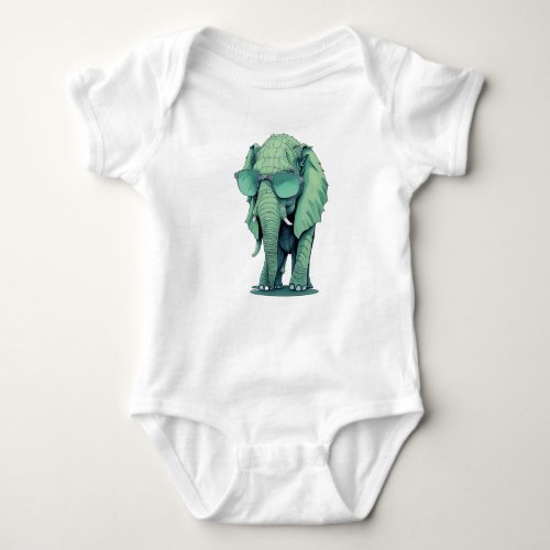 Stylish Elephant  Baby Bodysuit