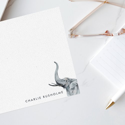 Stylish Elephant Personalized Stationery Note Card