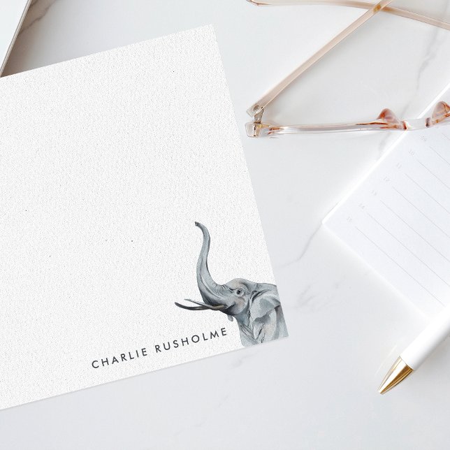 Stylish Elephant Personalized Stationery Note Card (Creator Uploaded)