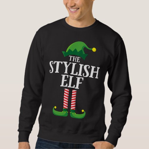 Stylish Elf Matching Family Group Christmas Party Sweatshirt