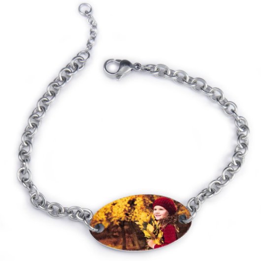 Stylish Engraved Nameplate Silver Bracelet (Back)