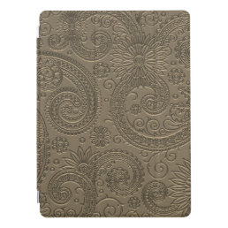 Stylish Etched Gold Paisley Floral Pattern iPad Pro Cover