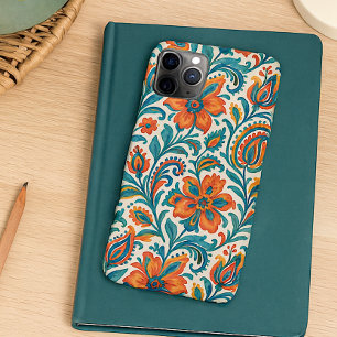 Stylish Ethnic Colorful Paisley Floral Art Pattern iPhone 16 Pro Max Case