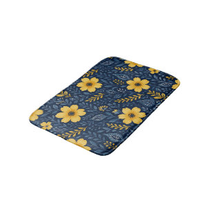 Stylish Ethnic Mediterranean Floral Art Pattern Bath Mat