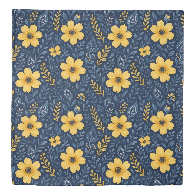 Stylish Ethnic Mediterranean Floral Art Pattern Duvet Cover (Front)