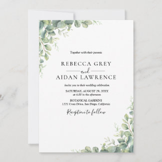 Stylish eucalyptus greenery invitation