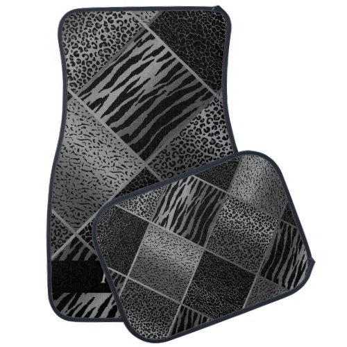 Stylish Exotic Animal Patterns  Gray  Black Car Mat