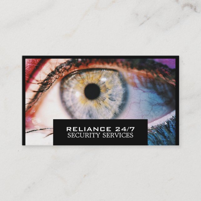 Stylish Eye Image,  Security Service Business Card (Front)