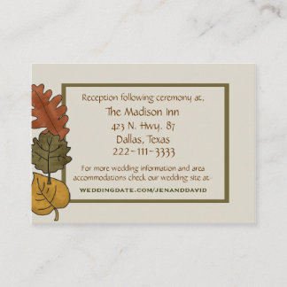 Stylish Fall Wedding Enclosure Card