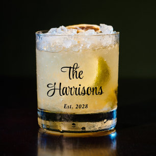 Stylish Family Monogram Whiskey Glass