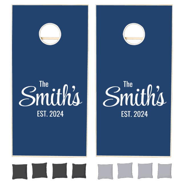 STYLISH FAMILY NAME EST DATE | Cornhole Set (Set)