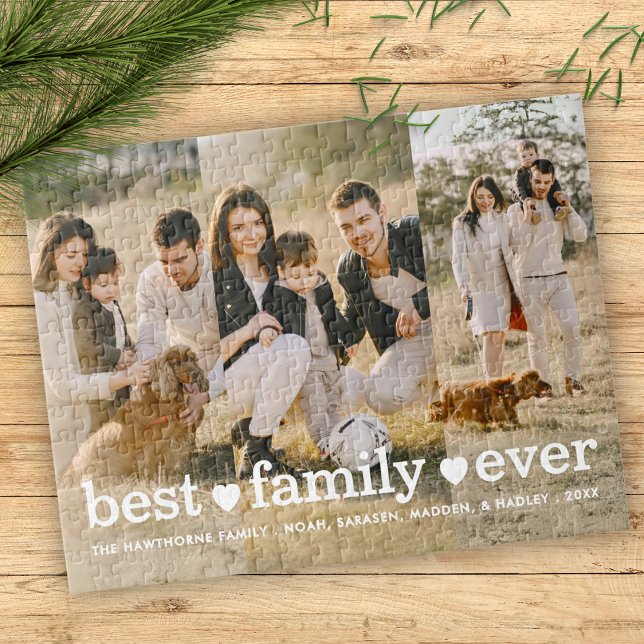 Stylish Family Photo Best Family Ever Collage Jigsaw Puzzle (Creator Uploaded)