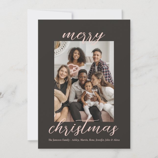 Stylish Family Photo Christmas New Year New Home Holiday Card (Front)