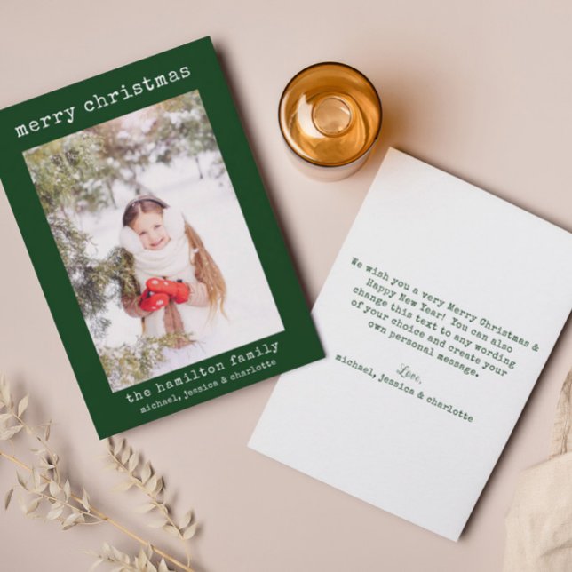 Stylish Family Photo Minimalist Christmas Card (Creator Uploaded)