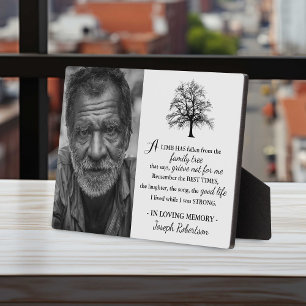Stylish Family Tree   Photo Keepsake Memorial Plaque