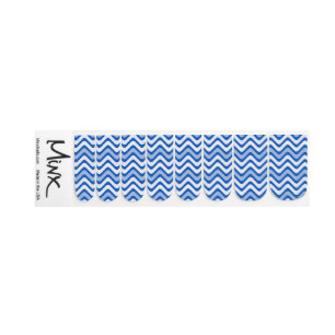 Stylish Fashion Blue Wavy Pattern Fingernail Fun Minx Nail Art