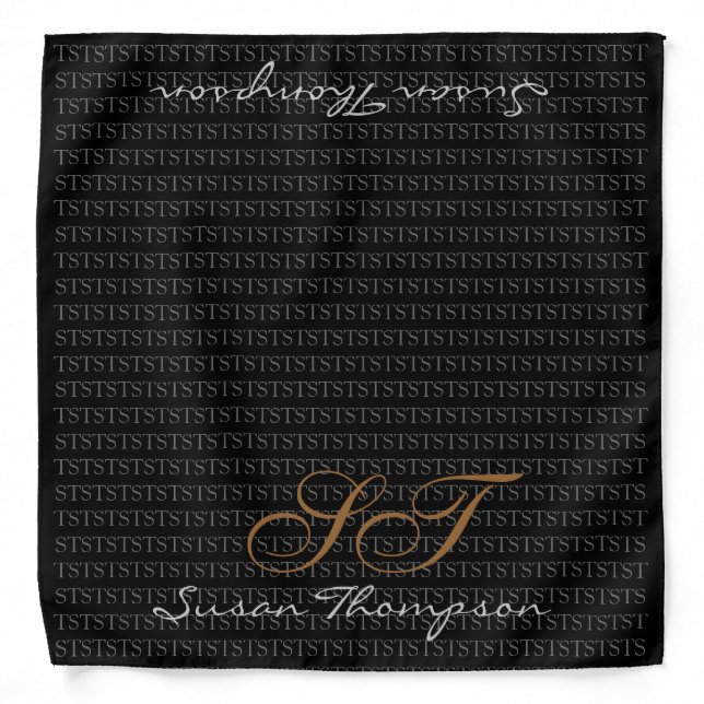 stylish fashion personalize name & initials bandana (Front)