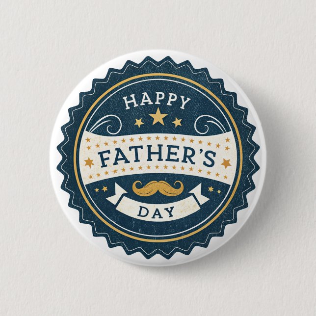 Stylish Father’s Day Watch – Retro Badge Design wi Button (Front)