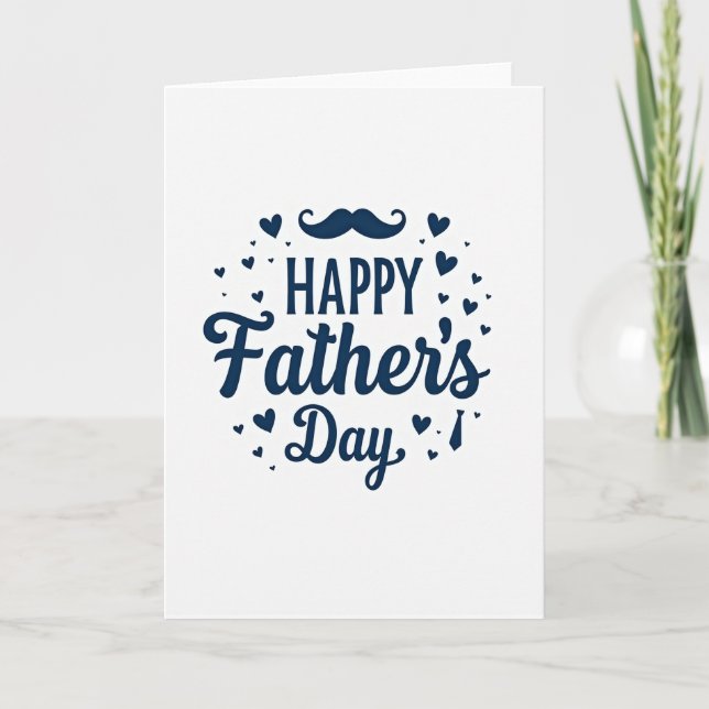 Stylish Fathers Day Mustache Card (Front)