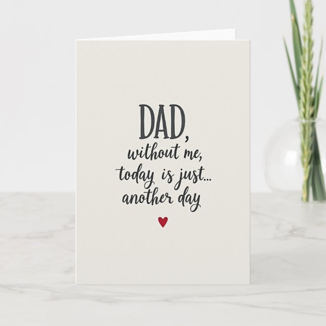 Stylish Fathers Day Quote Card (Front)