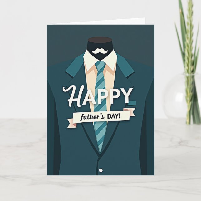 Stylish Fathers Day Suit Card (Front)