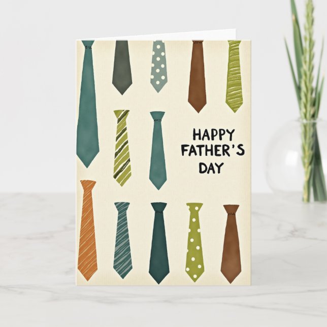 Stylish Fathers Day Ties Card (Front)
