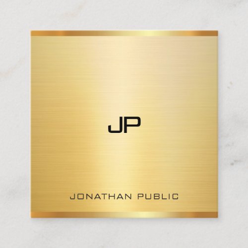 Stylish Faux Gold Elegant Template Modern Trendy Square Business Card