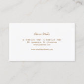 Stylish Faux Gold Foil Cosmetologist Salon and Spa Business Card (Back)
