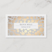 Stylish Faux Gold Foil Cosmetologist Salon and Spa Business Card (Front)