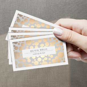 Stylish Faux Gold Foil Cosmetologist Salon and Spa Business Card