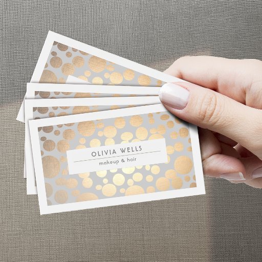 Customizable Faux Gold Leaf Cosmetologist Salon and Spa Chic Business Cards