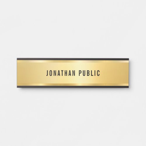 Stylish Faux Gold Modern Simple Glamour Template Door Sign